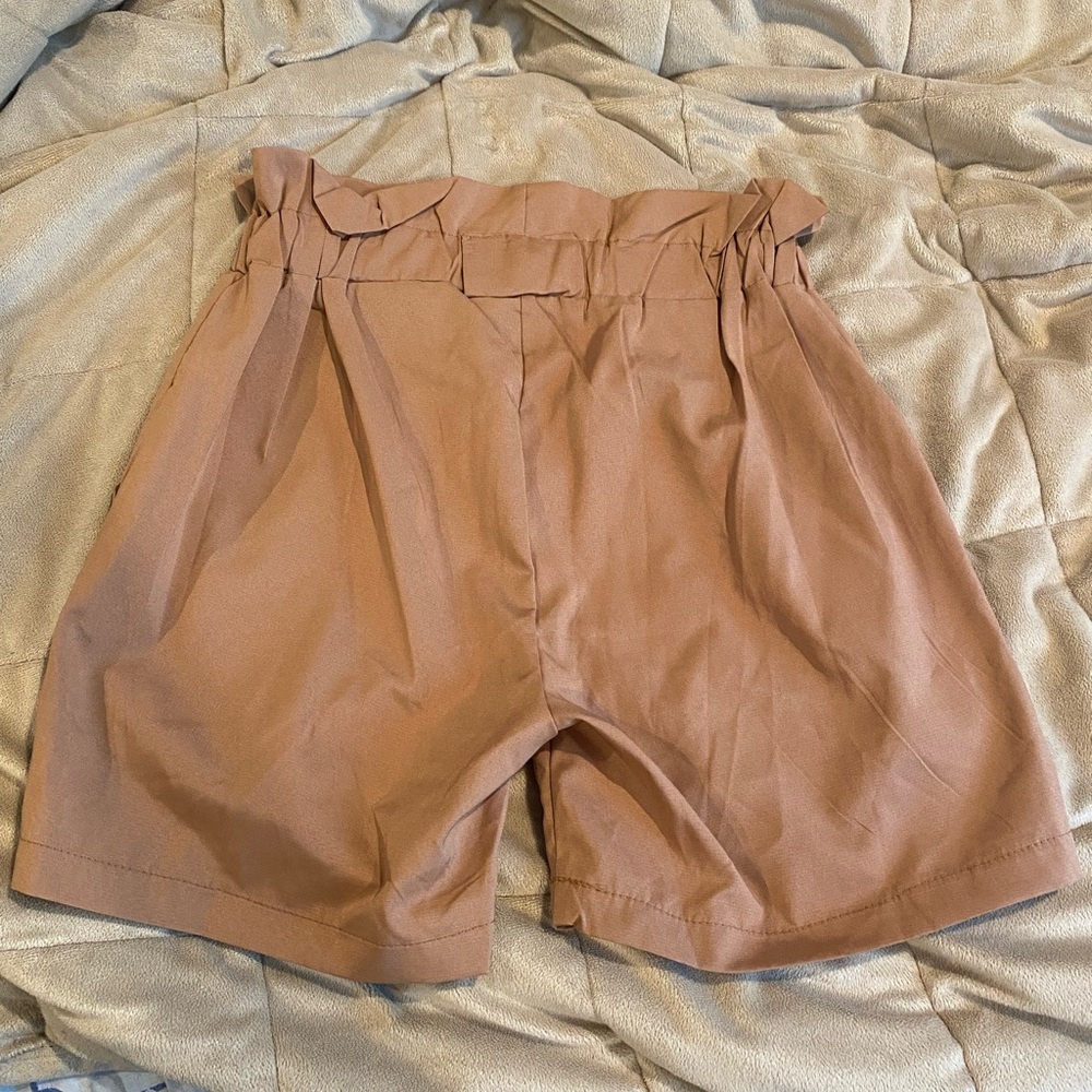 Women's Tan High-Waisted Shorts